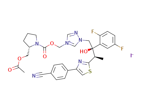 [[2(S)-(acetoxymethyl)pyrrolidin-1-yl]carbonyloxy]methyl-1-[(2R,3R)-2-(2,5-difluorophenyl)-2-hydroxy-3-[4-(4-cyanophenyl)thiazol-2-yl]butyl]-1H-[1,2,4]triazol-4-ium iodide