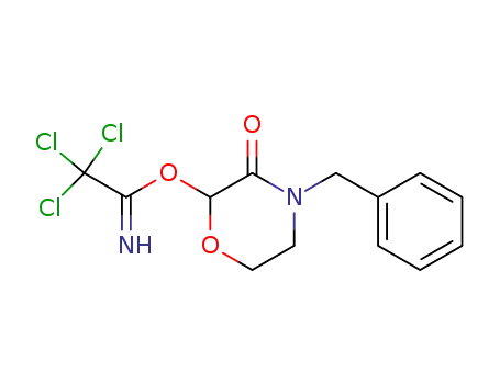 Molecular Structure of 502536-97-2 (Ethanimidic acid, 2,2,2-trichloro-, 3-oxo-4-(phenylmethyl)-2-morpholinyl
ester)