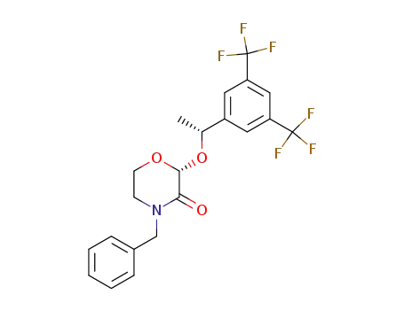 Molecular Structure of 287930-75-0 ((2R)-4-BENZYL-2-{(1R)-1-[3,5-BIS(TRIFLUOROMETHYL)PHENYL]ETHOXY}MORPHOLIN-3-ONE)