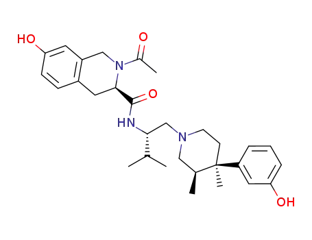 (3R)-2-acetyl-7-hydroxy-N-((1S)-1-{[(3R,4R)-4-(3-hydroxyphenyl)-3,4-dimethyl-1-piperidinyl]methyl}-2-methylpropyl)-1,2,3,4-tetrahydro-3-isoquinolinecarboxamide