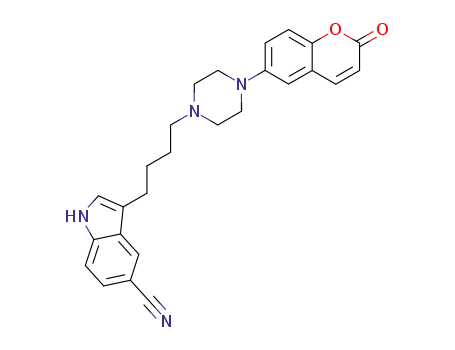 3-(4-(4-(2-oxo-2H-1-benzopyran-6-yl)piperazin-1-yl)butyl)indole-5-carbonitrile