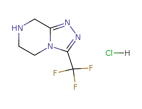 Molecular Structure of 762240-92-6 (3-(Trifluoromethyl)-5,6,7,8-tetrahydro-[1,2,4]triazolo[4,3-a]pyrazine hydrochloride)