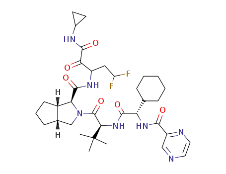 (1S,3aR,6aS)-2-((S)-2-{(S)-2-Cyclohexyl-2-[(pyrazine-2-carbonyl)-amino]-acetylamino}-3,3-dimethyl-butyryl)-octahydro-cyclopenta[c]pyrrole-1-carboxylic acid (1-cyclopropylaminooxalyl-3,3-difluoro-propyl)-amide