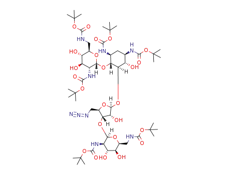 5″-azide-1,3,2′,6′,2′″,6′″-hexa-N-(tert-butoxycarbonyl)-5″-deoxy-neomycin B