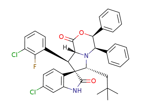 (3R,3'R,4'S,6'S,8'R,8a'S)-6-chloro-8'-(3-chloro-2-fluorophenyl)-6'-neopentyl-3',4'-diphenyl 3',4',8',8a'-tetrahydrospiro[indoline-3,7'-pyrrolo[2,1-c][1,4]oxazine]-1',2(6'H)-dione