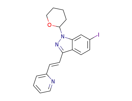 (Ε)-6-iodo-3-[2-(pyridin-2-yl)ethenyl]-1-(tetrahydro-2H-pyran-2-yl)indazole