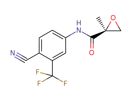 Molecular Structure of 512776-95-3 (Oxiranecarboxamide, N-[4-cyano-3-(trifluoromethyl)phenyl]-2-methyl-,
(2S)-)