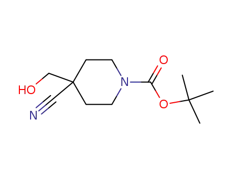 Molecular Structure of 614730-96-0 (TERT-BUTYL 4-CYANO-4-(HYDROXYMETHYL)PIPERIDINE-1-CARBOXYLATE)