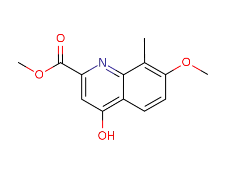 Molecular Structure of 801281-89-0 (methyl 4-hydroxy-7-methoxy-8-methylquinoline-2-carboxylate)