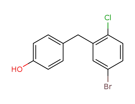 Molecular Structure of 864070-18-8 (4-(5-broMo-2-chlorobenzyl)phenol)