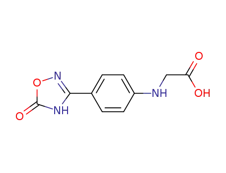 Molecular Structure of 872728-82-0 (N-[4-(5-OXO-4,5-DIHYDRO-1,2,4-OXADIAZOL-3-YL)PHENYL]GLYCINE)