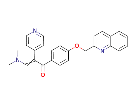 Molecular Structure of 871507-16-3 ((E)-1-(4-((quinolin-2-yl)methoxy)phenyl)-3-(dimethylamino)-2-(pyridin-4-yl)prop-2-en-1-one)