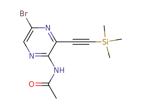 N-(5-bromo-3-((trimethylsilyl)ethynyl)pyrazin-2-yl)acetamide