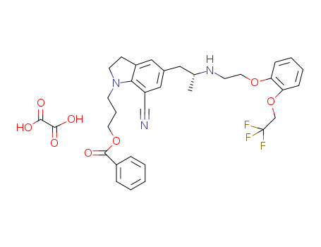 1-[3-(Benzoyloxy)propyl]-2,3-dihydro-5-[(2R)-2-[[2-[2-(2,2,2-trifluoroethoxy)phenoxy]ethyl]amino]propyl]-1H-indole-7-carbonitrile ethanedioate(885340-12-5)