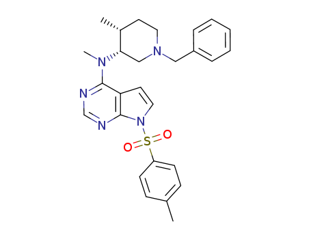 7H-Pyrrolo[2,3-d]pyrimidin-4-amine,N-methyl-N-[(3R,4R)-4-methyl-1-(phenylmethyl)-3-piperidinyl]-7-[(4-methylphenyl)sulfonyl]?-
