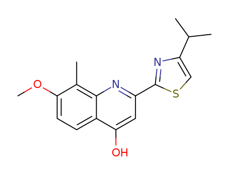 4-Quinolinol, 7-methoxy-8-methyl-2-[4-(1-methylethyl)-2-thiazolyl]-