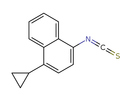 878671-95-5,NAPHTHALENE, 1-CYCLOPROPYL-4-ISOTHIOCYANATO-,NAPHTHALENE, 1-CYCLOPROPYL-4-ISOTHIOCYANATO-;1-CYCLOPROPYL-4-ISOTHIOCYANATO-;1-cyclopropyl-4-isothiocyanato Naphthalene;1-Cyclopropyl-4-isothiocyanatonaphthalene;1-cyclopropyl-4-isothiocyanato-naphthalene;