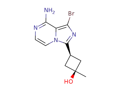 Molecular Structure of 936901-75-6 (Cyclobutanol, 3-(8-amino-1-bromoimidazo[1,5-a]pyrazin-3-yl)-1-methyl-, cis-)