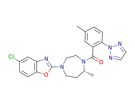 1030377-33-3,5-Chloro-2-[(5R)-5-methyl-4-[5-methyl-2-(2H-1,2,3-triazol-2-yl)benzoyl]-1,4-diazepan-1-yl]-1,3-benzoxazole,MK-4305