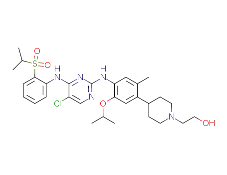 2-[4-(4-{5-chloro-4-[2-(propane-2-sulfonyl)-phenylamino]-pyrimidin-2-ylamino}-5-isopropoxy-2-methyl-phenyl)-piperidin-1-yl]-ethanol