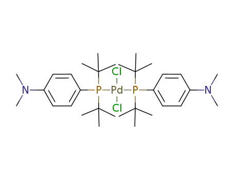 Molecular Structure of 887919-35-9 (Palladium,bis[4-[bis(1,1-dimethylethyl)phosphino-kP]-N,N-dimethylbenzenamine]dichloro-, (SP-4-1)-)