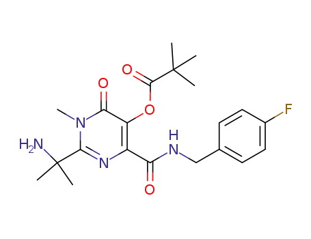 2,2-dimethyl-propionic acid 2-(1-amino-1-methyl-ethyl)-4-(4-fluorobenzylcarbamoyl)-1-methyl-6-oxo-1,6-dihydropyrimidin-5-yl ester