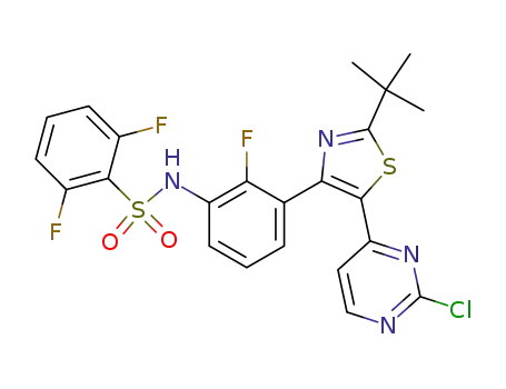 Molecular Structure of 1195768-23-0 (N-{3-[5-(2-chloro-4-pyriMidinyl)-2-(1,1-diethylethyl)-1,3-thiazol-4-yl]-2-fluoraphenyl}-2,6-difluorobenzenesulfonaMide)