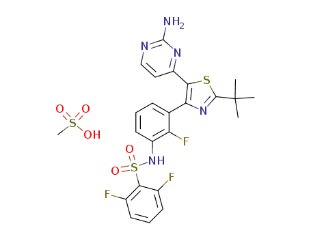 N-{3-[5-(2-amino-4-pyrimidinyl)-2-(1,1-dimethylethyl)-1,3-thiazol-4-yl]-2-fluorophenyl}-2,6-difluorobenzenesulfonamide methanesulfonic acid