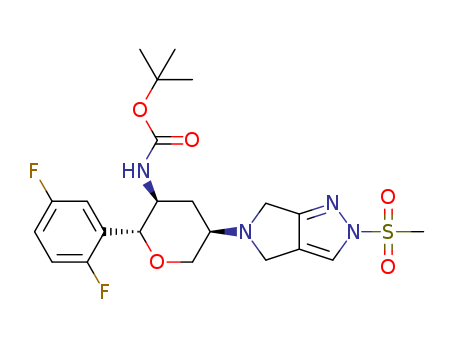 (tert-Butyl ((2R,3S,5R)-2-(2,5-Difluorophenyl)-5-(2-(methylsulfonyl)-
2,6-dihydropyrrolo[3,4-c]pyrazol-5(4H)-yl)tetrahydro-2H-pyran-3-yl)carbamate