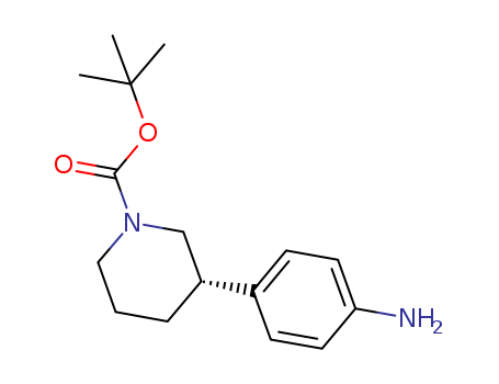 1171197-20-8,(S)-tert-butyl 3-(4-aMinophenyl)piperidine-1-carboxylate,(S)-tert-butyl 3-(4-aMinophenyl)piperidine-1-carboxylate; 2-Methyl-2-propanyl (3S)-3-(4-aminophenyl)-1-piperidinecarboxylate; (3S)-3-(4-Aminophenyl)-1-piperidinecarboxylic acid 1,1-dimethylethyl ester