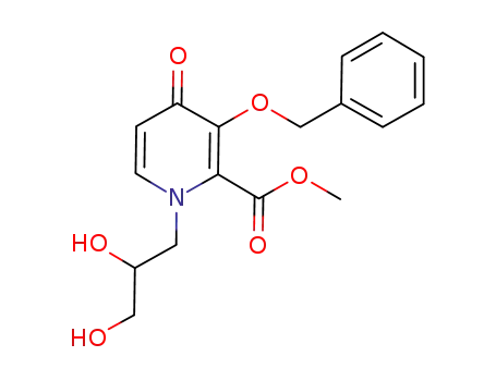 Molecular Structure of 1206102-07-9 (Methyl 3-(benzyloxy)-1-(2,3-dihydroxypropyl)-4-oxo-1,4-dihydropyridine-2-carboxylate)