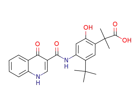 2-(5-tert-butyl-2-hydroxy-4-(4-oxo-1,4-dihydroquinoline-3-carboxamido)phenyl)-2-methylpropanoic acid