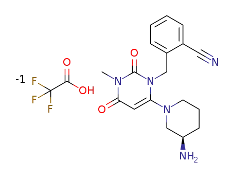 2-{6-[3(R)-aminopiperidin-1-yl]-3-methyl-2,4-dioxo-3,4-dihydro-2H-pyrimidin-1-ylmethyl}benzonitrile trifluoroacetate