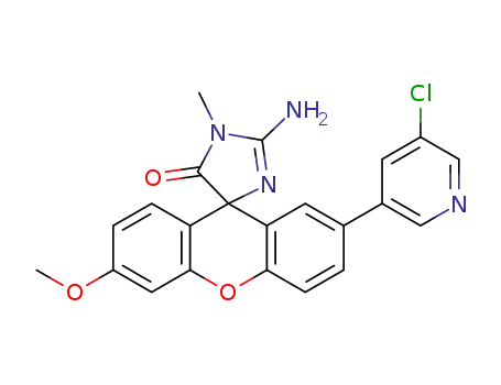 2-amino-2'-(5-chloropyridin-3-yl)-6'-methoxy-1-methylspiro[imidazole-4,9'-xanthen]-5(1H)-one
