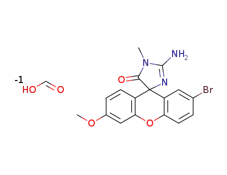 2-amino-2'-bromo-6'-methoxy-1-methylspiro[imidazole-4,9'-xanthen]-5(1H)-one formate