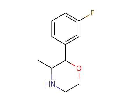 Molecular Structure of 1350768-28-3 (2-(3-fluorophenyl)-3-methylmorpholine(3-fluorophenmetrazine)(3-FPM))