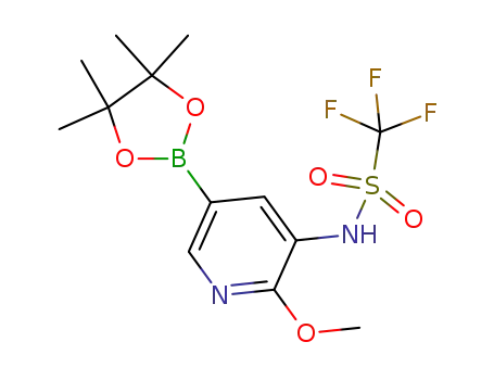 1,1,1-trifluoro-N-(2-methoxy-5-(4,4,5,5-tetramethyl-1,3,2-dioxaborolan-2-yl)pyridin-3-yl)methanesulfonamide