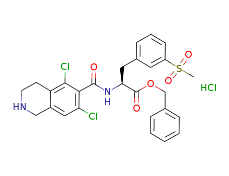 L-Phenylalanine, N-[(5,7-dichloro-1,2,3,4-tetrahydro-6-isoquinolinyl)carbonyl]-3-(methylsulfonyl)-, phenylmethyl ester, hydrochloride (1:1)