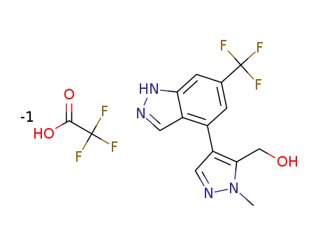(1-methyl-4-(6-(trifluoromethyl)-1H-indazol-4-yl)-1H-pyrazol-5-yl)methanol trifluoroacetate