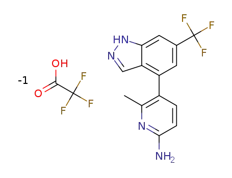 6-methyl-5-(6-(trifluoromethyl)-1H-indazol-4-yl)pyridin-2-amine trifluoroacetate