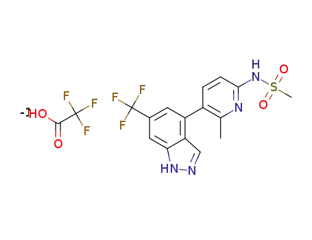 N-(6-methyl-5-(6-(trifluoromethyl)-1H-indazol-4-yl)pyridin-2-yl)methanesulfonamide trifluoroacetate