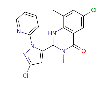 6-chloro-2-(3-chloro-1-(pyridin-2-yl)-1H-pyrazol-5-yl)-3-cyclopropyl-8-methyl-2,3-dihydroquinazolin-4(1H)-one