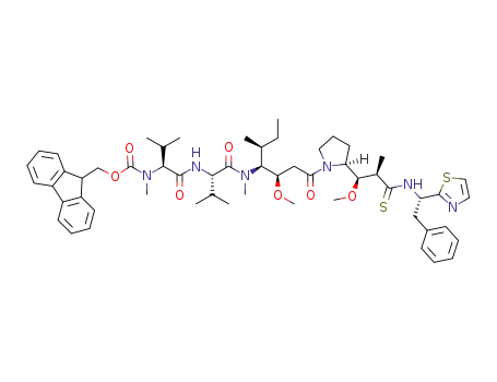 N-[(9H-fluoren-9-ylmethoxy)carbonyl]-N-methyl-L-valyl-N-[(3R,4S,5S)-3-methoxy-1-{(2S)-2-[(1R,2R)-1-methoxy-2-methyl-3-{[(1S)-2-phenyl-1-(1,3-thiazol-2-yl)ethyl]amino}-3-thioxopropyl]pyrrolidin-1-yl}-5-methyl-1-oxoheptan-4-yl]-N-methyl-L-valinamide