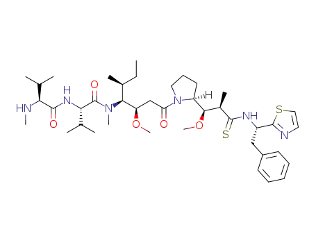 N-methyl-L-valyl-N-[(3R,4S,5S)-3-methoxy-1-{(2S)-2-[(1R,2R)-1-methoxy-2-methyl-3-{[(1S)-2-phenyl-1-(1,3-thiazol-2-yl)ethyl]amino}-3-thioxopropyl]pyrrolidin-1-yl}-5-methyl-1-oxoheptan-4-yl]-N-methyl-L-valinamide