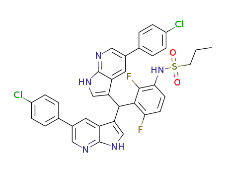 N-(3-(bis(5-(4-chlorophenyl)-1H-pyrrolo[2,3-b]pyridin-3-yl)methyl)-2,4-difluorophenyl)propane-1-sulfonamide