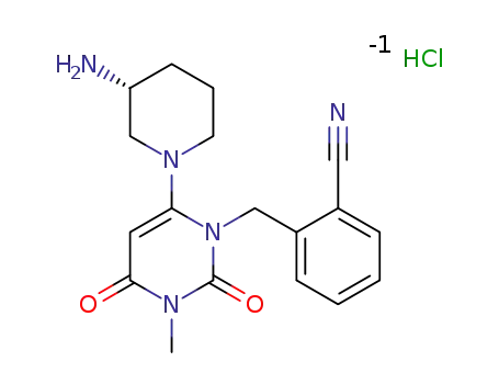 2-[[6-[(3R)-3-amino-1-piperidinyl]-3,4-dihydro-3-methyl-2,4-dioxo-1(2H)-pyrimidinyl]methyl]benzonitrile hydrochloride