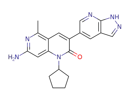 7-amino-1-cyclopentyl-5-methyl-3-(1H-pyrazolo[3,4-b]pyridin-5-yl)-1,6-naphthyridin-2(1H)-one