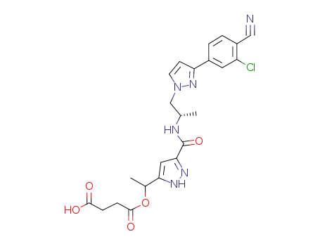 4-(1-(3-((S)-1-(3-(3-Chloro-4-cyanophenyl)-1H-pyrazol-1-yl)propan-2-yl-carbamoyl)-1H-pyrazol-5-yl)ethoxy)-4-oxobutanoic acid