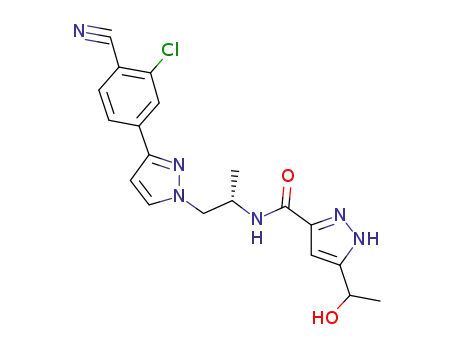N-{(2S)-1-[3-(3-chloro-4-cyanophenyl)-1H-pyrazol-1-yl]propan-2-yl}-5-[(1RS)-1-hydroxyethyl]-1H-pyrazole-3-carboxamide