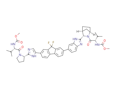 methyl (S)-1-((S)-2-(5-(7-(2-((1R,3S,4S)-2-((S)-2-(acetoxyamino)-3-methylbutanoyl)-2-azabicyclo[2.2.1]heptan-3-yl)-1H-benzo[d]imidazol-6-yl)-9,9-difluoro-9H-fluoren-2-yl)-1H-imidazol-2-yl)pyrrolidin-1-yl)-3-methyl-1-oxobutan-2-ylcarbamate